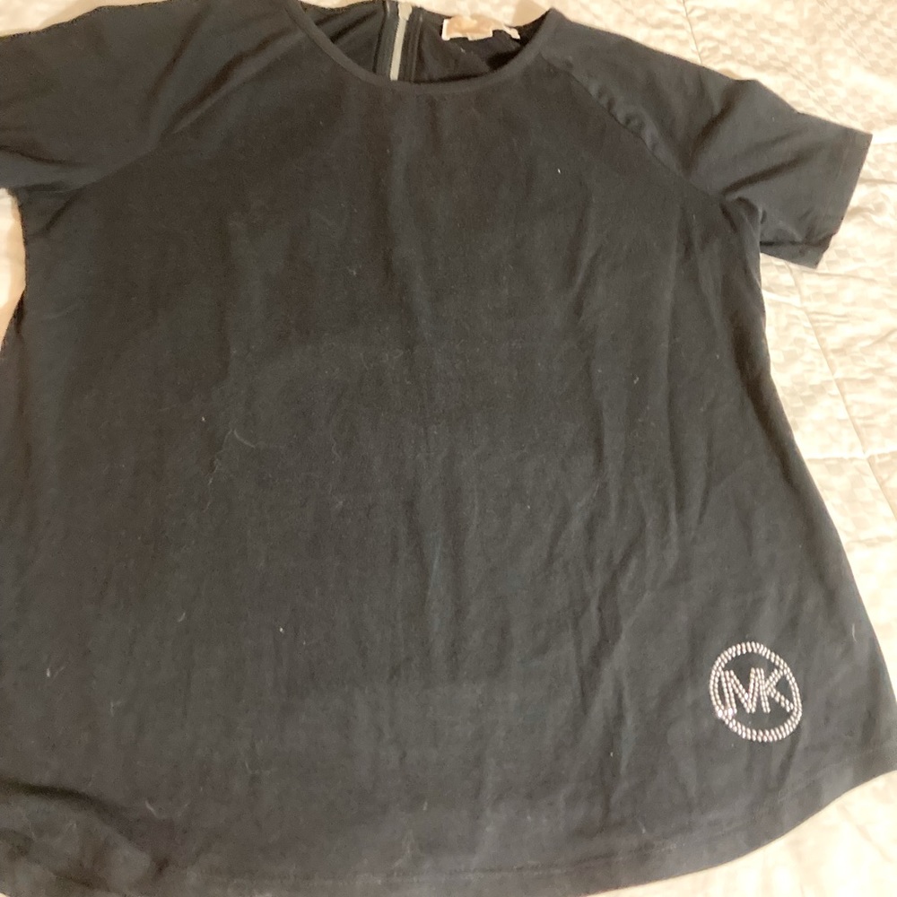 Michael Kors Black Bling Top Silver Zipper